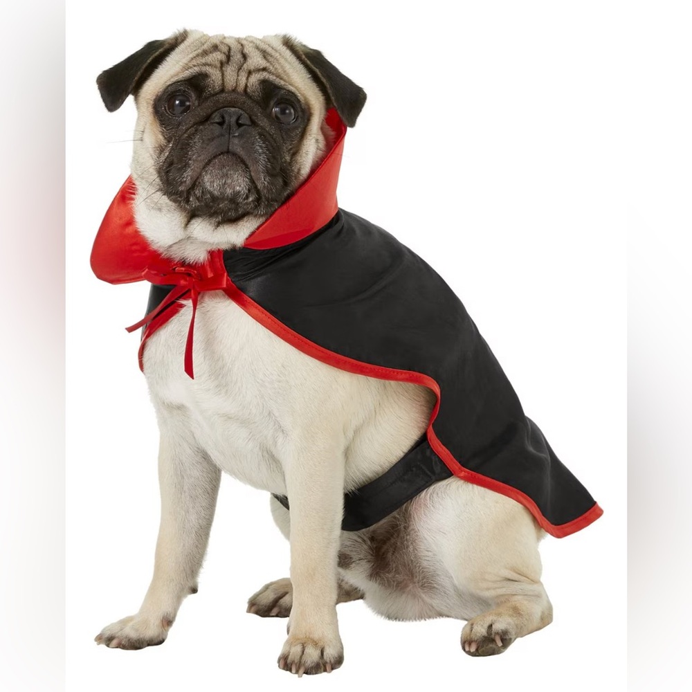 Frisco Vampire Cape For Small Dog or Cat Halloween Costume, Black Red Color